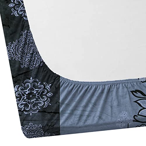 RD TREND 190 GSM Flannel Warm Elastic Fitted bedsheets for Winter King Size(72X78X8 Inch) with 2 Pillow Covers Size 18x28 Inches,Color- Grey Pattern-Floral| H603 | 220 TC - Image 5