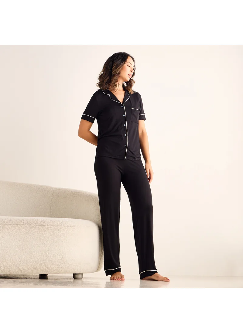 أدريا Aadaraya Piping Detail Pyjama Set