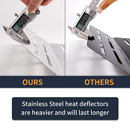 SHINESTAR 65505 Thicker Heat Deflectors Replacement for Weber Genesis 300 Series(Front Control), Including Genesis E/S EP-310, 320, 330, Stainless Steel, 2-Pack - Image 3