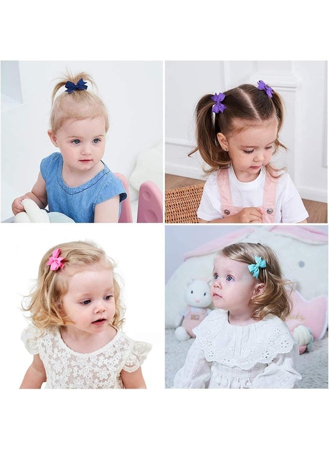 ALinmo Hair Clips for Girls - 80PCS Fully Lined Tiny Alligator Bows in Pairs for Infants and Toddlers - Image 3