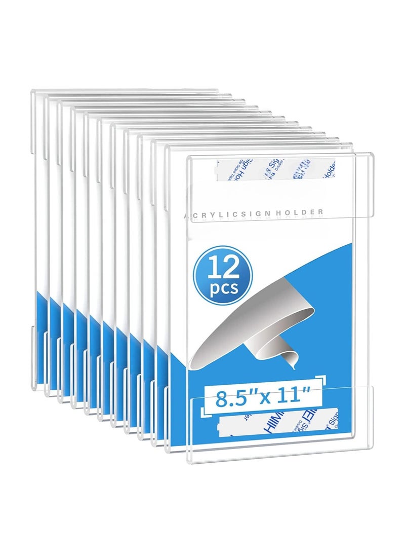 TPGP 8.5X11 Acrylic Wall Sign Holder With 3M Tape, No Drilling - Image 1