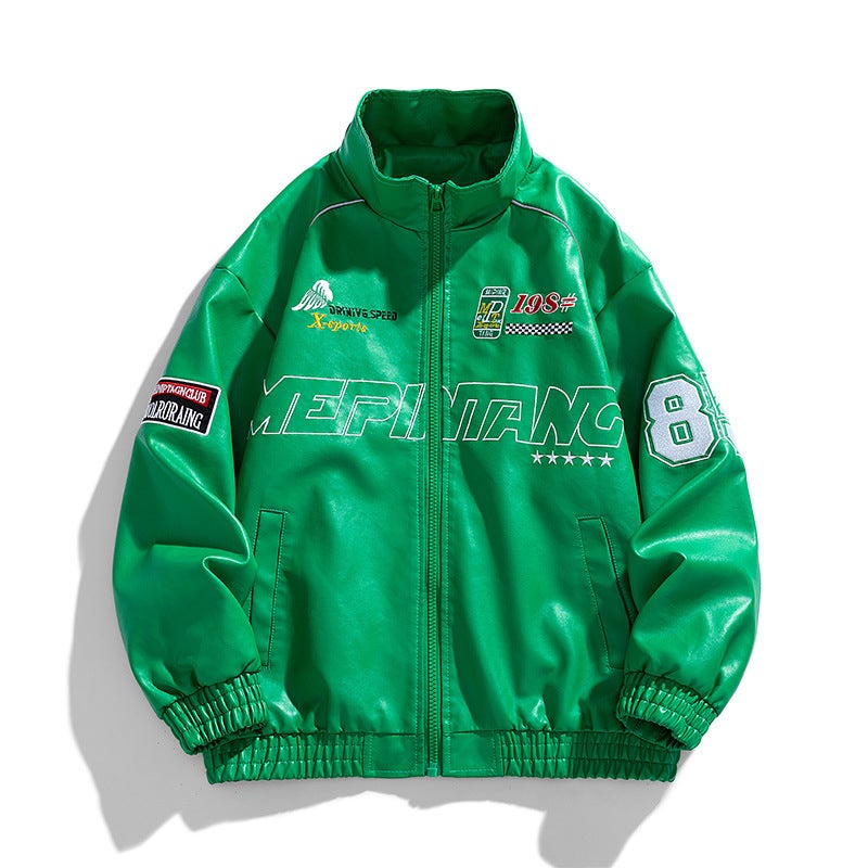 Trendy Pu Leather Jacket Jacket Jacket Leather Jacket All-Match Motorcycle Jacket Men'S Motorcycle Jacket Men'S Clothing - Image 3