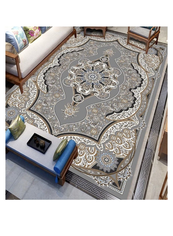 SMART HOME Ceramic carpets, excellent velvet rug, padded and soft to the touch, with beautiful 3D patterns made of high-quality materials, nano seating mattress size Polypropylene  square Multicolour 2X3 meters - Image 2