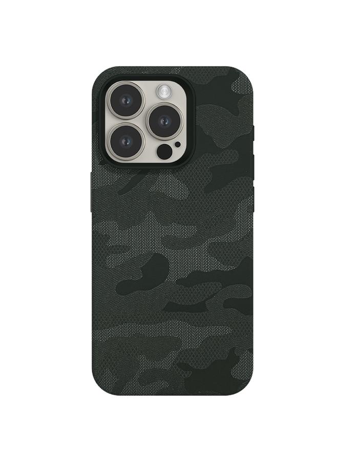 Zaboon Case For iPhone 12 Pro Camouflage Ice Feel Texture MagSafe PU Hybrid PC Phone Case - Image 1