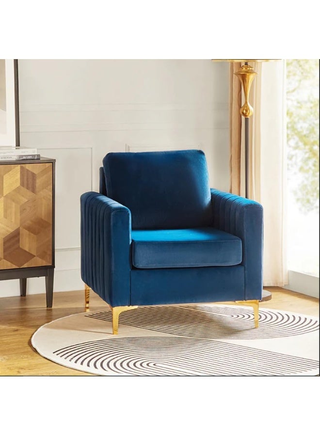 Zayn comforts Premium Velvet Armchair â€“ Aesthetic Statement Piece for Any Space, Combining Luxury and Comfort (Navy) - Image 1