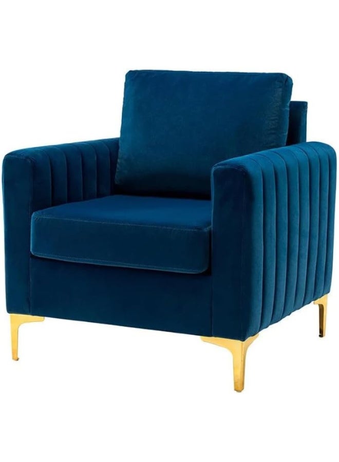 Zayn comforts Premium Velvet Armchair â€“ Aesthetic Statement Piece for Any Space, Combining Luxury and Comfort (Navy) - Image 4
