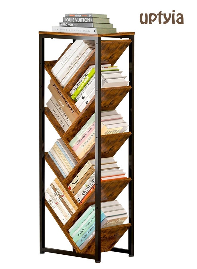 أوبتيا رف كتب على شكل شجرة - منظم تخزين كتب على شكل شجرة مكون من 9 طوابق مع أرجل قابلة للتعديل للكتب ذات الغلاف الصلب، غرفة معيشة عتيقة، بانتظار الحصول على براءة الاختراع - Image 1