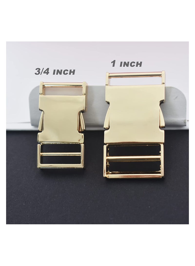 SOLARAE Adjustment buckle Metal Side Release Buckle, Quick Release Single Adjustable Buckle for Straps Webbing Bracelet Backpack Belt, Light Gold - Image 5