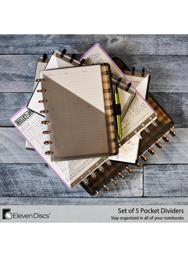Eleven Discs Letter Pocket Dividers For Discbound Notebooks Fits Circa Arc Tul (Black Semitransparent Set Of 5) - Image 4