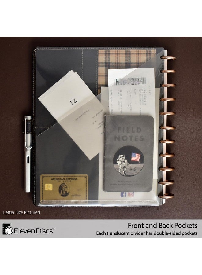 Eleven Discs Letter Pocket Dividers For Discbound Notebooks Fits Circa Arc Tul (Black Semitransparent Set Of 5) - Image 3