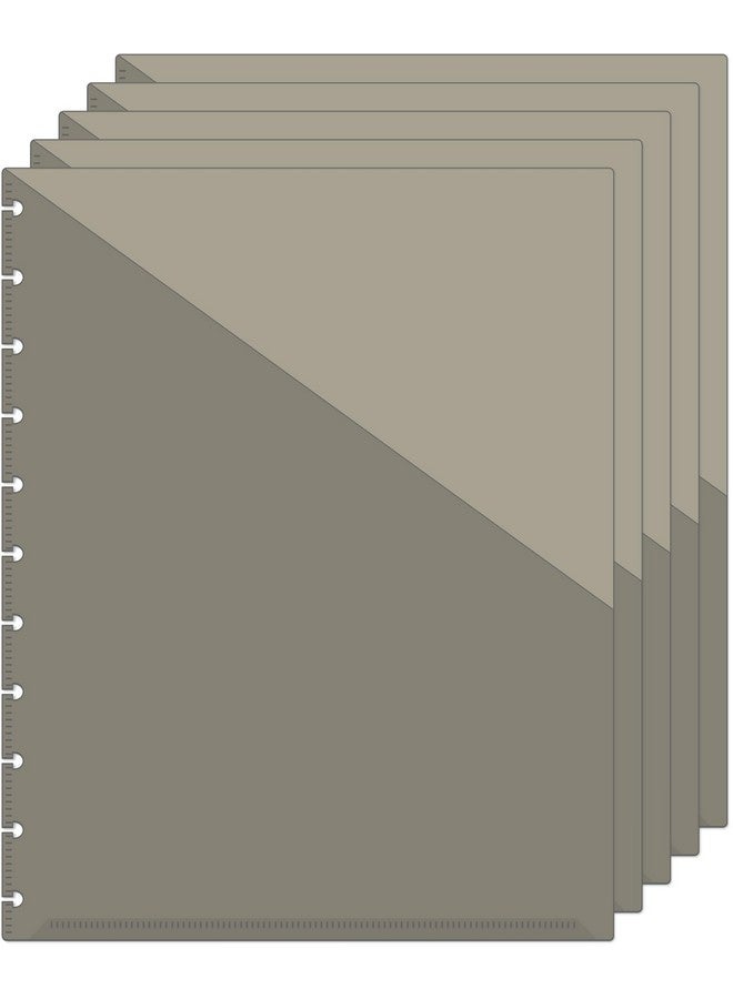 Eleven Discs Letter Pocket Dividers For Discbound Notebooks Fits Circa Arc Tul (Black Semitransparent Set Of 5) - Image 1