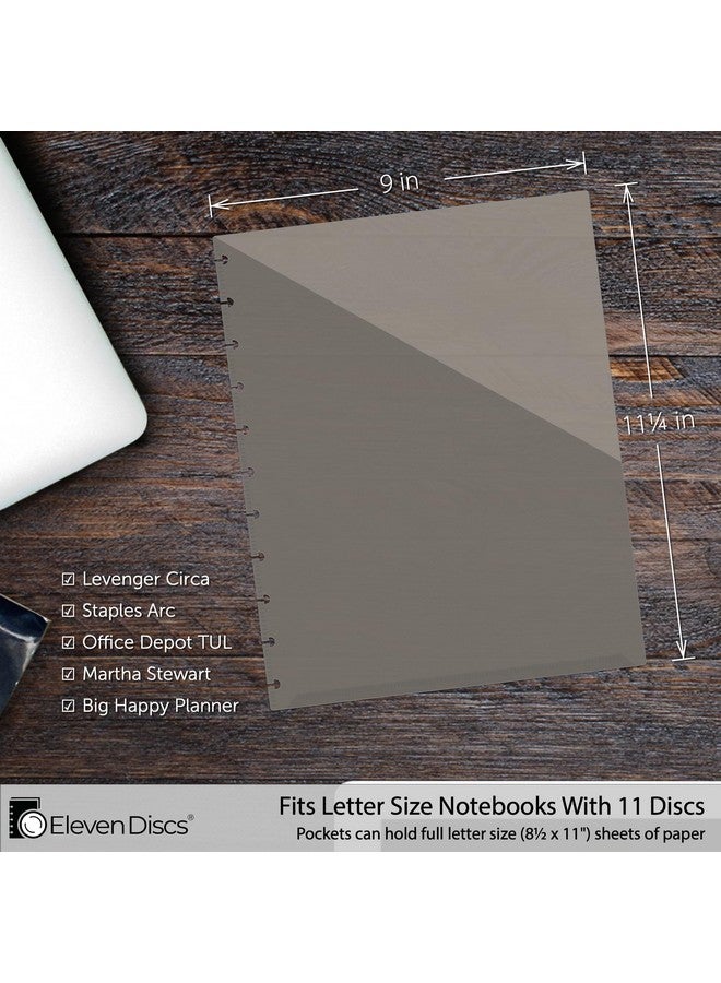 Eleven Discs Letter Pocket Dividers For Discbound Notebooks Fits Circa Arc Tul (Black Semitransparent Set Of 5) - Image 5