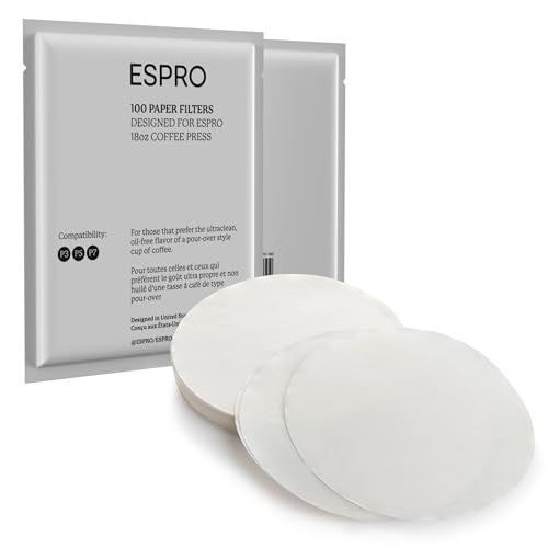 ESPRO 100 Count Coffee Paper Filters - for ESPRO Coffee French Press, P3/P5/P6/P7, 18 Ounce - Image 1