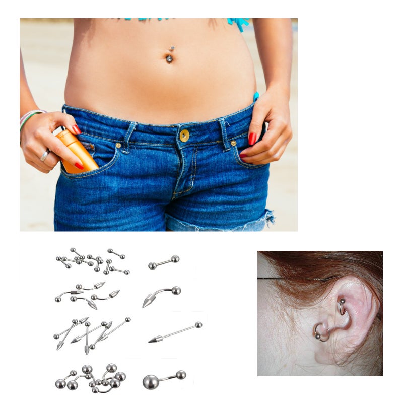 85pcs Body Jewelry Piercing Lot Stainless Steel Nose Horseshoe Lip Tongue Eyebrow Tragus Body Piercing Navel Belly Ring Barbells - Image 5
