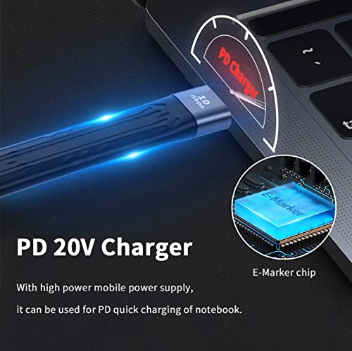 Poyiccot USB C Female to USB A Male Cable, Soft & Flexible Flat Short Type A to Type C Cable Compatible with Galaxy, MacBook, Phone, Laptop - Image 4
