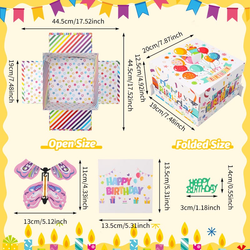 XLSXEXCL Birthday Explosion Gift Box Flying Butterfly Surprise Gift Box Surprise Butterfly Explosion Box DIY Exploding Gifts Box for Birthdays Wedding Mothers Day Anniversaries 79x79x51in - Image 3