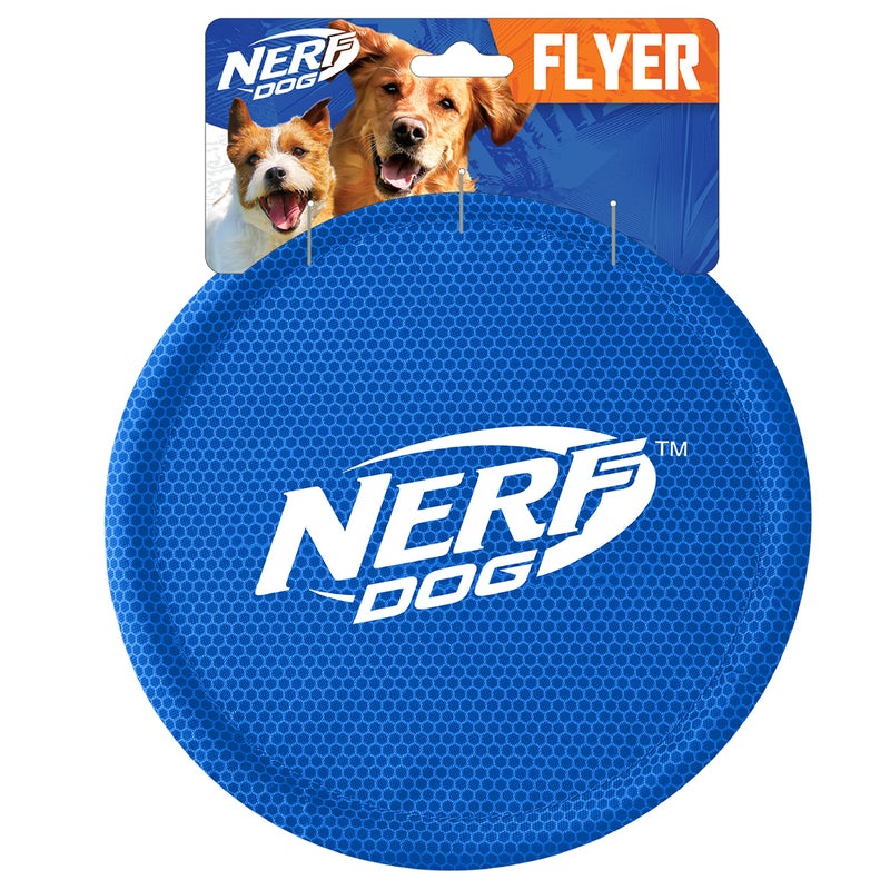 Nerf Dog Nylon Flyer Dog Toy Flying Disc Lightweight Durable and Water Resistant Great for Beach and Pool 9 inch diameter for MediumLarge Breeds Single Unit Blue - Image 2