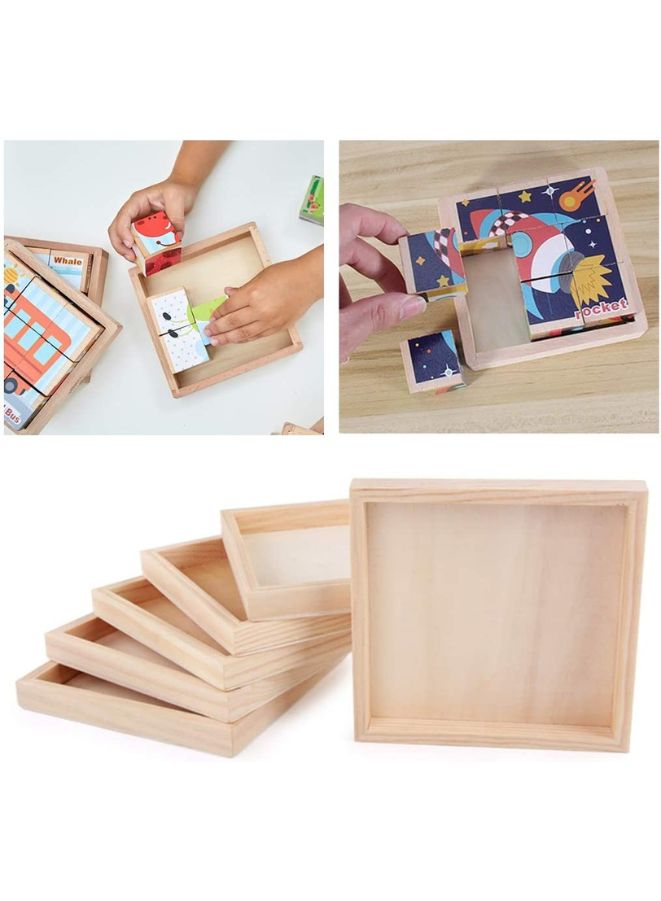 أحجية مكعبات ثلاثية الأبعاد سداسية الجوانب مع صينية خشبية ألعاب للأطفال ألعاب تعليمية مضحكة، مركبات البناء - Image 2