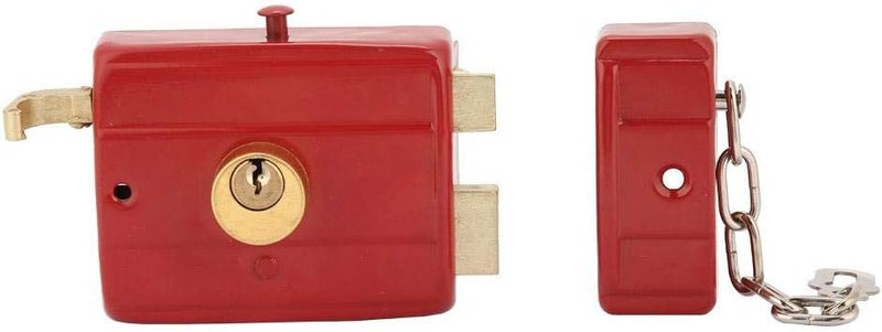 كلاراكو قفل أمان Nightlatch عالي التحمل مزود بمسامير ميتة مع مفاتيح للباب الأمامي، قفل حافة مزلاج ميتة أحمر معلق - Image 5