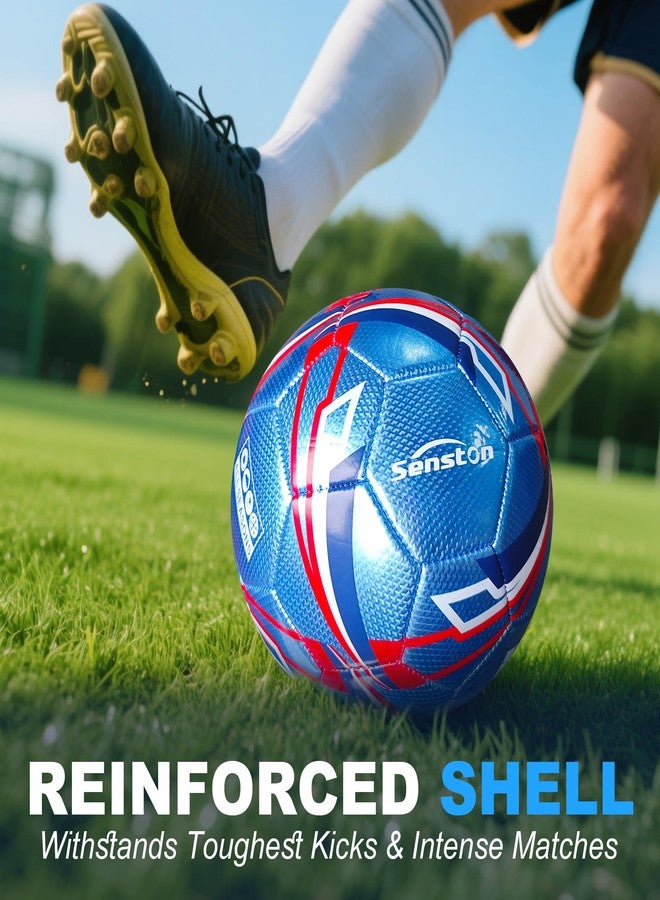 Senston Size 5 Football for Adults Youth Kids | Training & Match Soccer Ball | Durable PU Leather | Includes Air Pump - Image 5