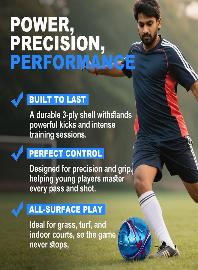 Senston Size 5 Football for Adults Youth Kids | Training & Match Soccer Ball | Durable PU Leather | Includes Air Pump - Image 4