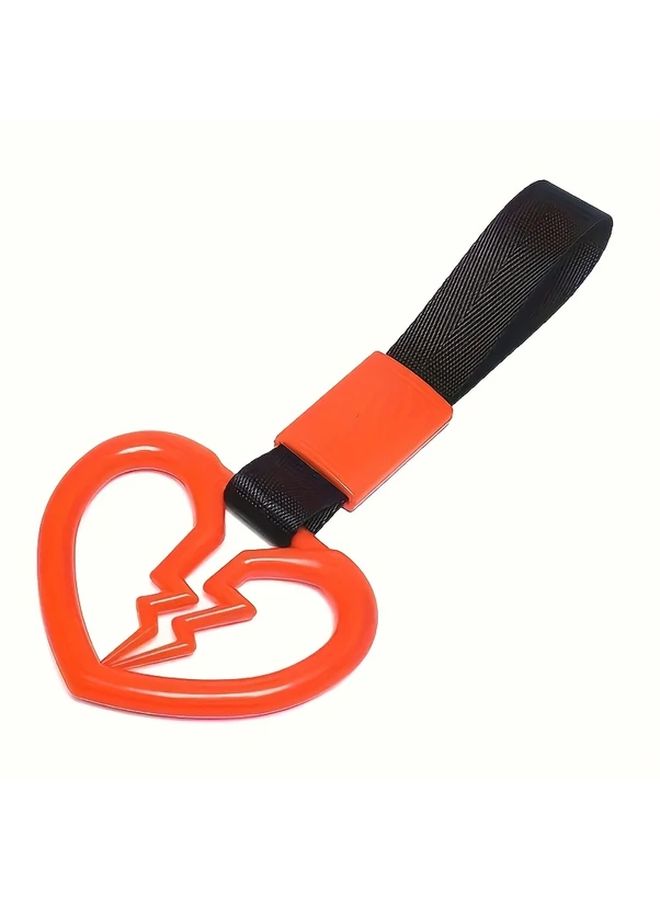 Orange Car Hanger Drift Safety Warning Ring Anti Static Traction Strap Nylon PVC - Image 1