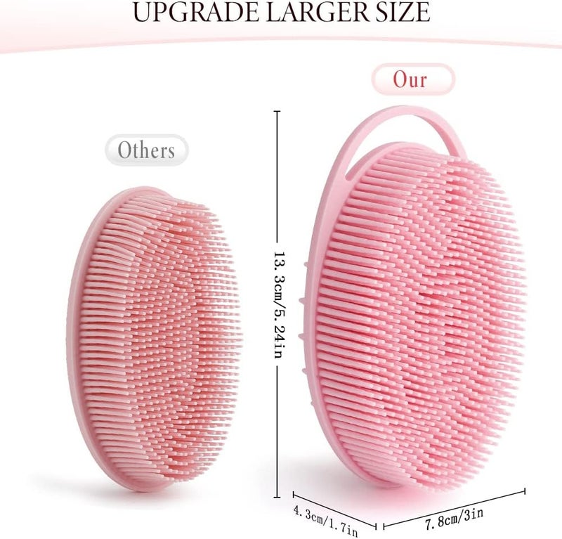 KQNBI Silicone Body Scrubber - 2 Pcs Exfoliating Shower Scrubber, 2 in 1 Body Scrub Brush & Scalp Massager for Men, Women & Kids - Image 5