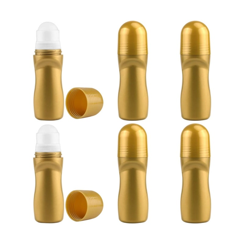 SOLARAE 20Pcs 50ml/1.7oz Golden Plastic Roller Ball Deodorant Bottles Refillable Roll-on Cosmetic Container for Deodorant Antiperspirant Perfume Essential Oil - Image 1