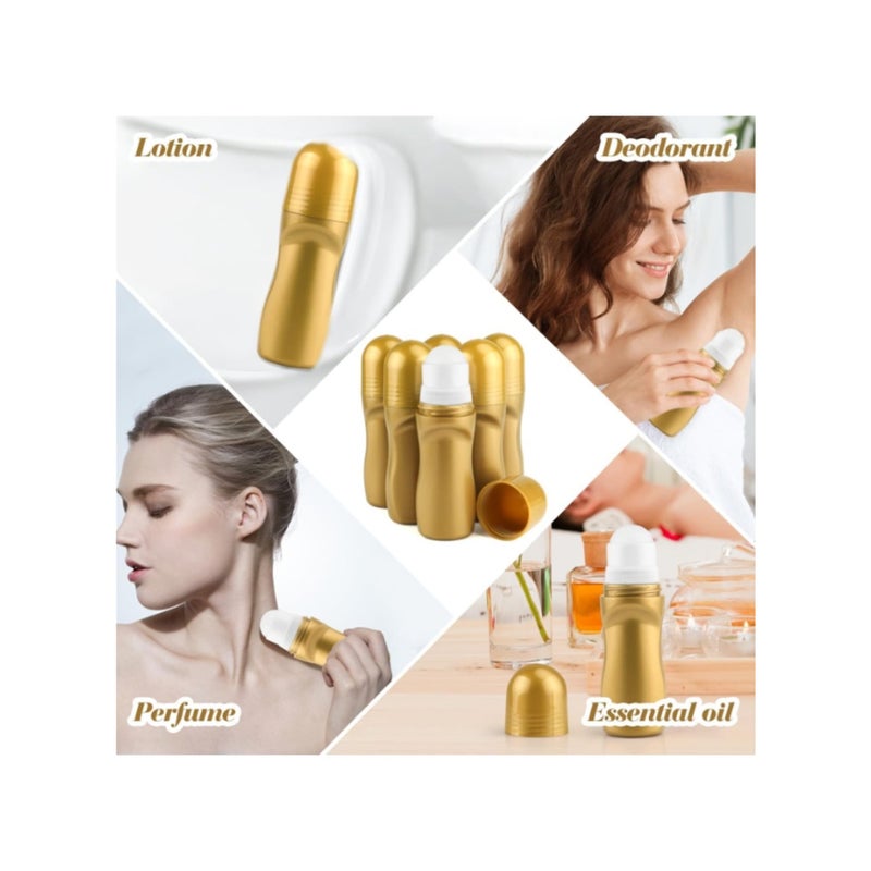 SOLARAE 20Pcs 50ml/1.7oz Golden Plastic Roller Ball Deodorant Bottles Refillable Roll-on Cosmetic Container for Deodorant Antiperspirant Perfume Essential Oil - Image 2