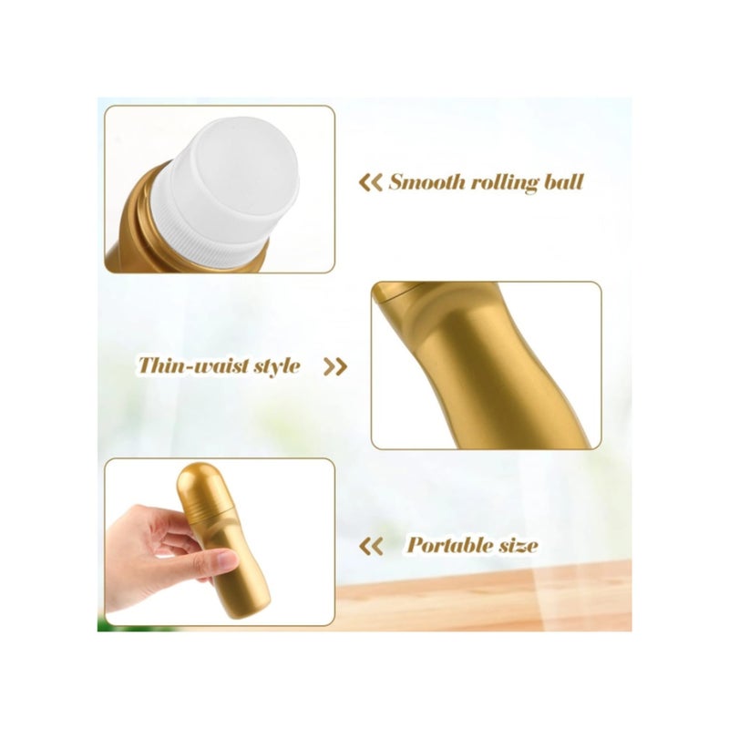 SOLARAE 20Pcs 50ml/1.7oz Golden Plastic Roller Ball Deodorant Bottles Refillable Roll-on Cosmetic Container for Deodorant Antiperspirant Perfume Essential Oil - Image 3