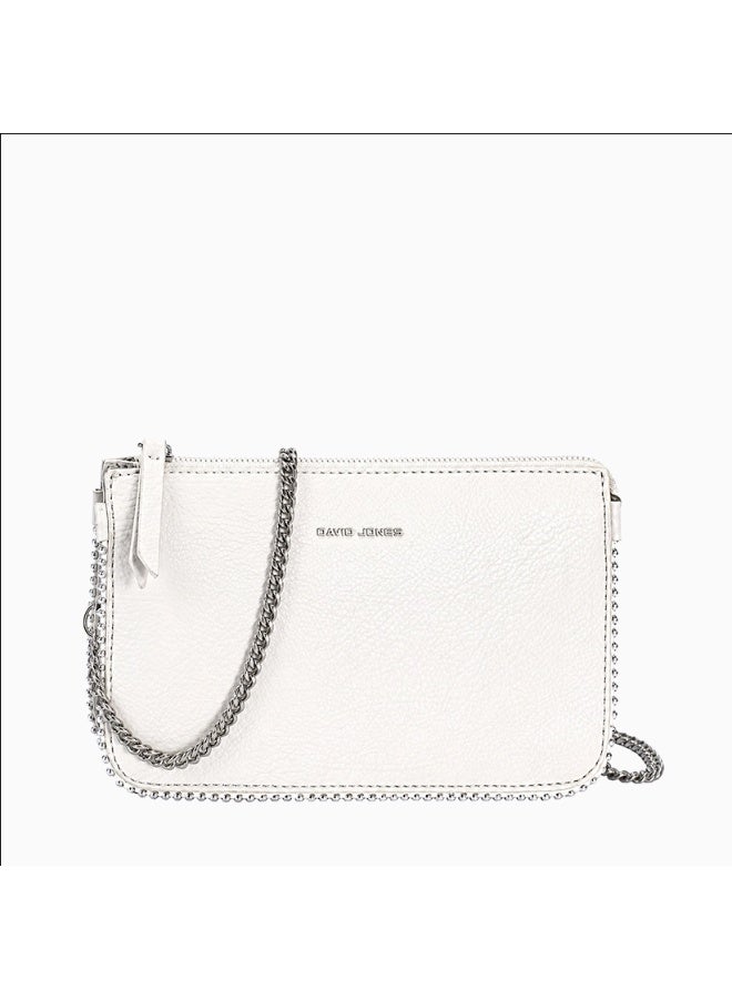 David Jones crossbody faux leather model CM8212 | Croco leather design crossbody bag with chain strap for passport and documents | Casual Daily crossbody and shoulder compact bag - Image 1