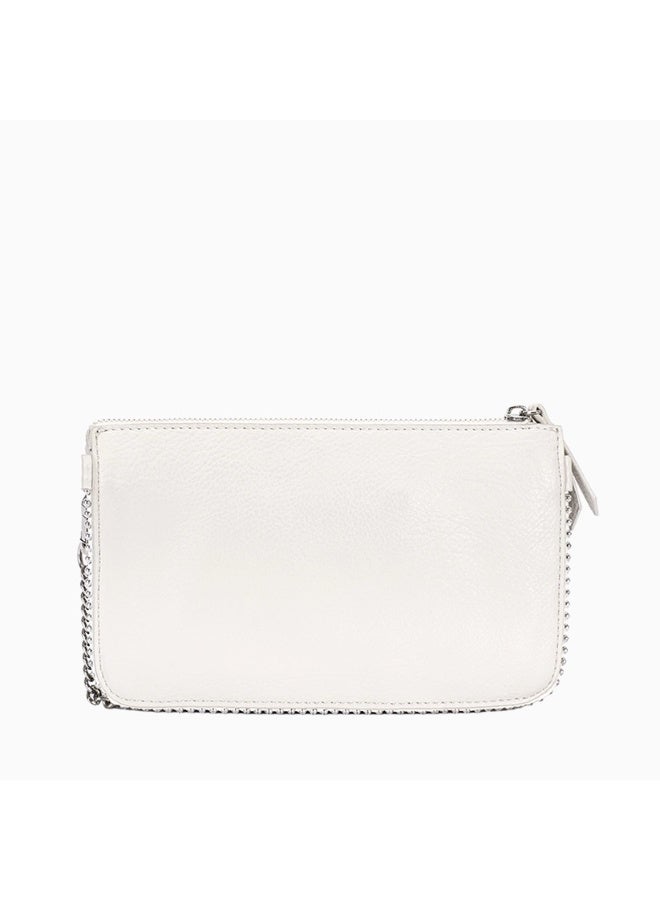 David Jones crossbody faux leather model CM8212 | Croco leather design crossbody bag with chain strap for passport and documents | Casual Daily crossbody and shoulder compact bag - Image 3