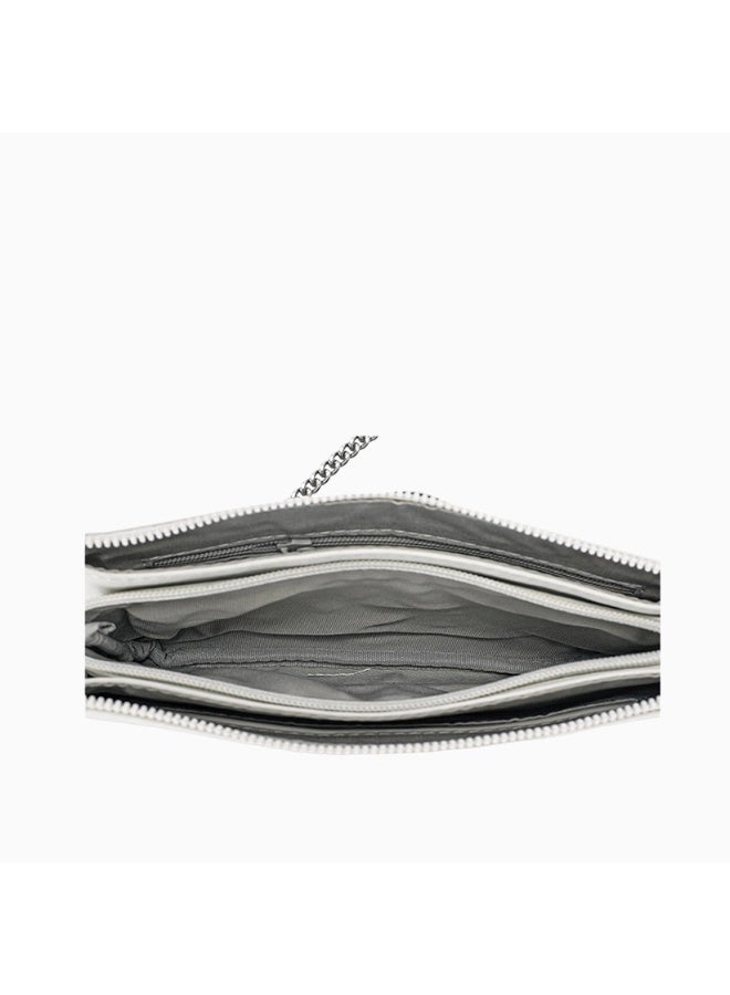 David Jones crossbody faux leather model CM8212 | Croco leather design crossbody bag with chain strap for passport and documents | Casual Daily crossbody and shoulder compact bag - Image 5