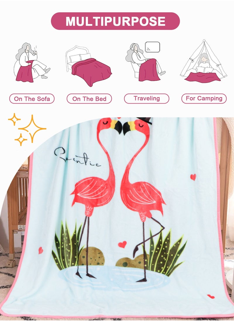 URbazaar - Kids Baby Blanket Unisex Newborn, Super Soft Comfy Flamingo Blanket, for Toddler Baby Nursery Bed Blankets Stroller Crib Shower Gifts, （Flamingo 39 x 55 Inch） - Image 1