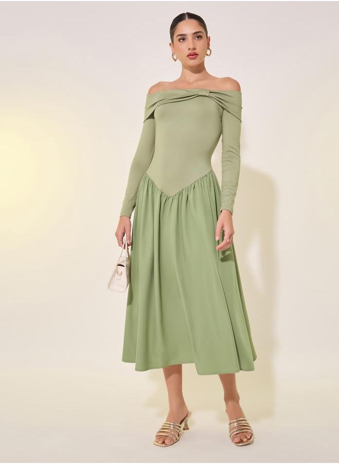 Take Two Off Shoulder Midi Dress  - Image 1