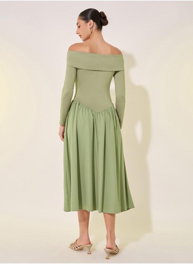 Take Two Off Shoulder Midi Dress  - Image 5