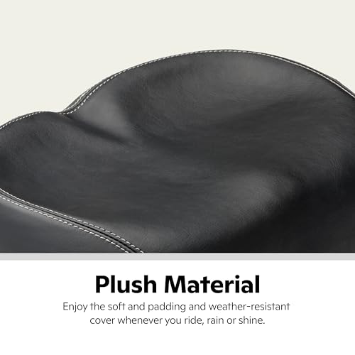 Schwinn Comfort Bike Seat for Men and Women, Soft Foam Padding, Replacement Saddle Fits All Adult Bikes with Standard Seatpost, Noseless and No-Pressure, Black - Image 4
