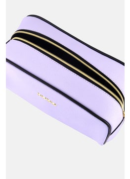 bebe Women Brand Logo Make Up Pouch, Light Purple  - Image 3