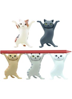 Oasisgalore Cute Gifts - Enchanting Cat Pen Holder - Kawaii Cat Gifts for Cat Lovers - Office Desk Accessories - Room Decor ( 5 Cats Set )  - Image 1