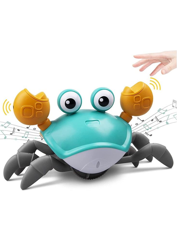 Perfii Interactive Crawling Crab Baby Toy with Music LED Light and Obstacle Avoidance USB Rechargeable Electronic Toy for Kids and Toddlers - Image 1