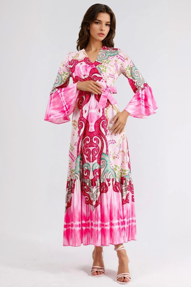 Jennyfer Frilly Paisley V-neck Maxi Dress - Image 2