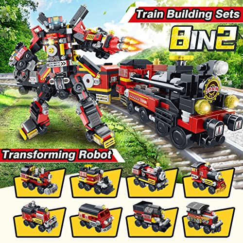 COBFDHA Train Sets Toys for Kids Age 812 8in2 Building Blocks Kits for 1216 Year Old Teen Boys Girls STEM Engineering Robot Toy Christmas Birthday Gifts for Kids Ages 6 7 9 10 11 14 766 Pcs - Image 5