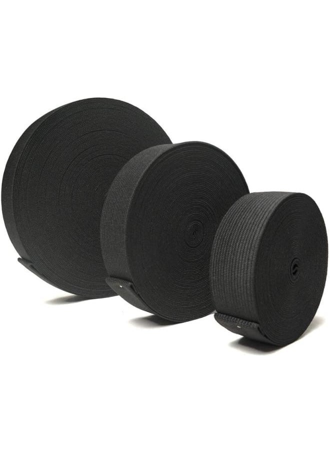 Generic - Elastic Sewing Bands 11 Yards 1 Inch Flatback Black Knit Elastic Spool Heavy Strenth High Elasticity Knit Elastic Band for Sewing - Image 1