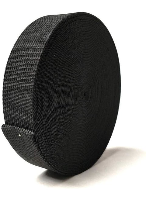 Elastic Sewing Bands 11 Yards 1 Inch Flatback Black Knit Elastic Spool Heavy Strenth High Elasticity Knit Elastic Band for Sewing