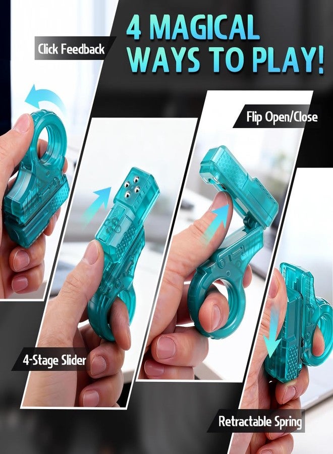 Dilabnba Fidget Slider Finger Ring Hand Roller Clicker Toy for Focus Toy, EDC Fingertip Textured Flip for Kids Teens Adults- Plastic/Blue - Image 2