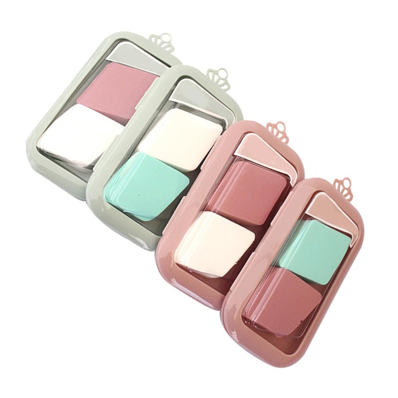 Uonlytech Makeup Powder Puff 8 Pieces Soft Velvet Cosmetic Sponge for Wet and Dry Use Facial Foundation Applicator Suitable for Loose Powder and Liquid Foundation Beauty Tools Random Color - Image 1