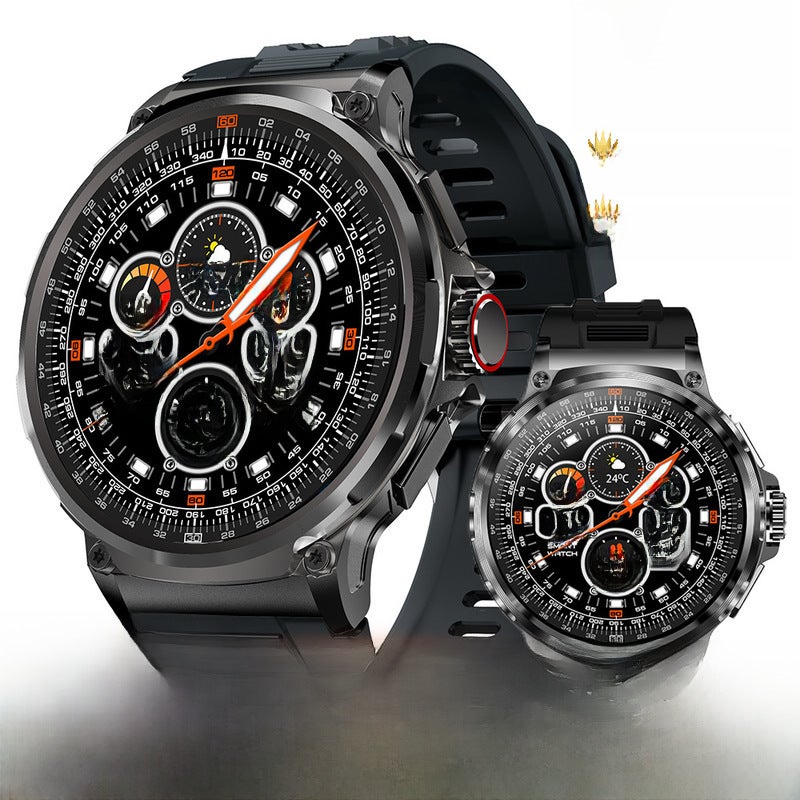 New V69 smart watch Bluetooth call 1.85-inch large screen round screen heart rate blood oxygen multi-sports Smart Watch Gray - Image 3