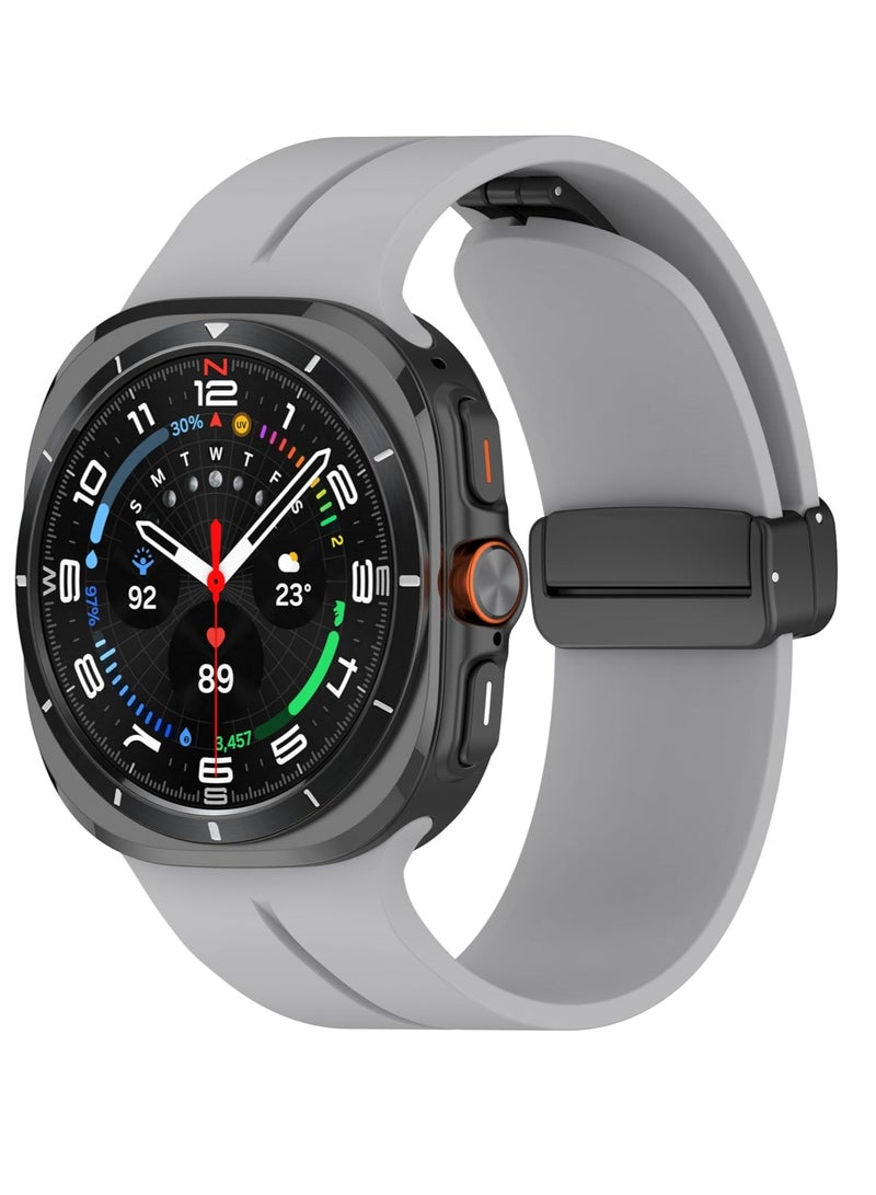 DUSALA Magnetic Band Compatible with Samsung Galaxy Watch 7 Ultra 2024 Strap, Magnetic D-Buckle Replacement Band, No Gap Silicone Sports Strap for Samsung Galaxy Watch 7 Ultra Men Women - Image 1