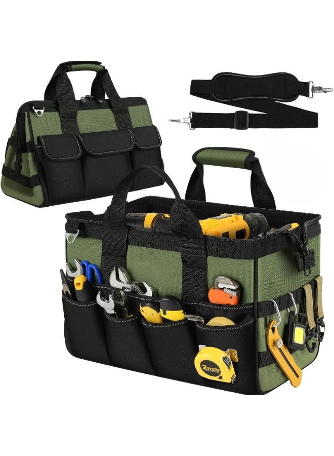 WALALLA Heavy Duty Tool Bag 15-Inch, 16-Pocket Portable Empty Tool Box Organizer Storage, Toolbox Organization, Soft Handle Large Zipper Carrying Toolbag, Father Day Dad Men Mechanic Welding Birthday Gift - Image 1