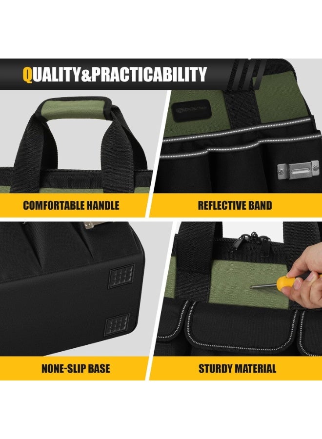 WALALLA Heavy Duty Tool Bag 15-Inch, 16-Pocket Portable Empty Tool Box Organizer Storage, Toolbox Organization, Soft Handle Large Zipper Carrying Toolbag, Father Day Dad Men Mechanic Welding Birthday Gift - Image 2